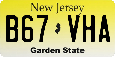 NJ license plate B67VHA