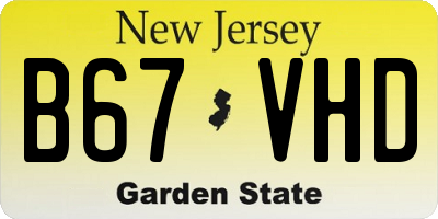 NJ license plate B67VHD