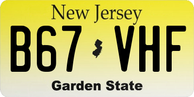 NJ license plate B67VHF