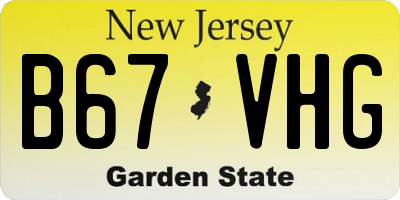 NJ license plate B67VHG
