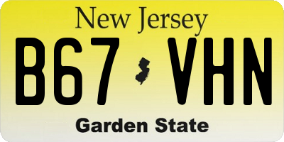 NJ license plate B67VHN