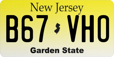 NJ license plate B67VHO