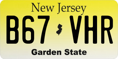 NJ license plate B67VHR