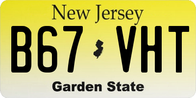 NJ license plate B67VHT