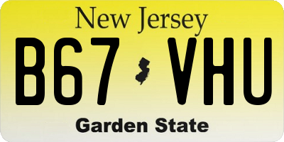 NJ license plate B67VHU