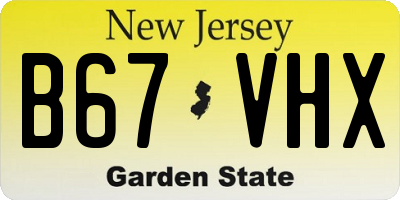 NJ license plate B67VHX
