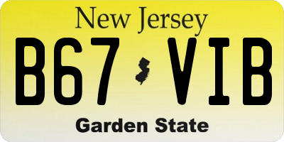 NJ license plate B67VIB