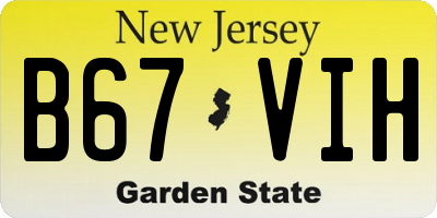 NJ license plate B67VIH