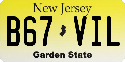 NJ license plate B67VIL