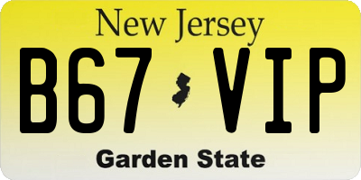 NJ license plate B67VIP