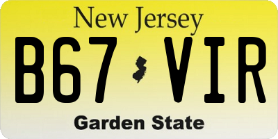 NJ license plate B67VIR