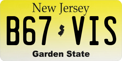 NJ license plate B67VIS