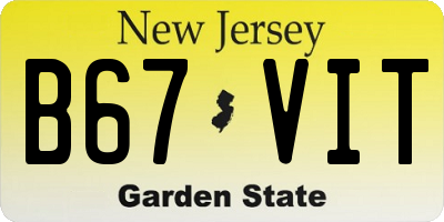 NJ license plate B67VIT