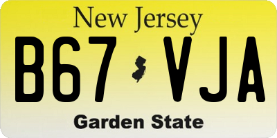 NJ license plate B67VJA