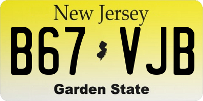 NJ license plate B67VJB
