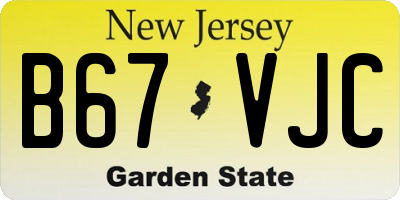 NJ license plate B67VJC