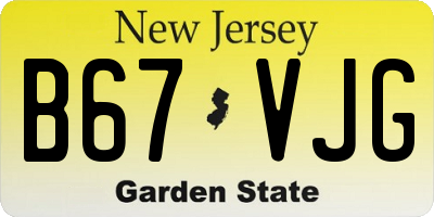 NJ license plate B67VJG