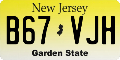 NJ license plate B67VJH