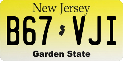 NJ license plate B67VJI