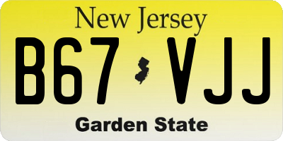 NJ license plate B67VJJ