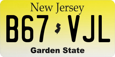 NJ license plate B67VJL