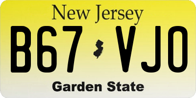 NJ license plate B67VJO