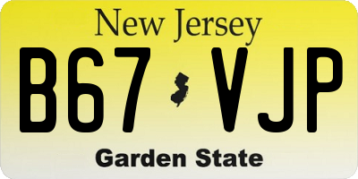 NJ license plate B67VJP