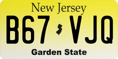 NJ license plate B67VJQ