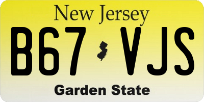 NJ license plate B67VJS