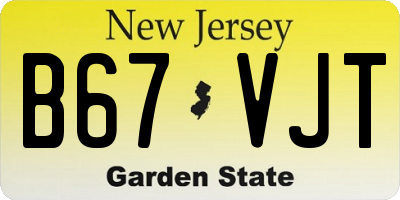 NJ license plate B67VJT