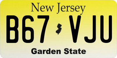 NJ license plate B67VJU