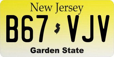NJ license plate B67VJV