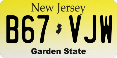 NJ license plate B67VJW