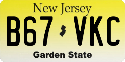 NJ license plate B67VKC