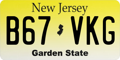 NJ license plate B67VKG
