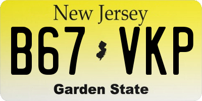 NJ license plate B67VKP