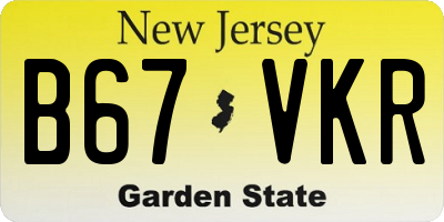 NJ license plate B67VKR