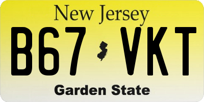 NJ license plate B67VKT