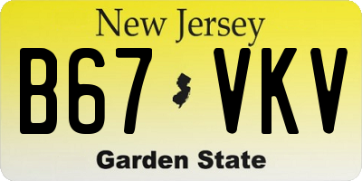 NJ license plate B67VKV
