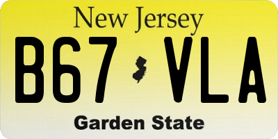 NJ license plate B67VLA