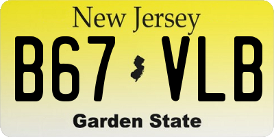 NJ license plate B67VLB