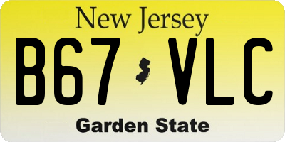 NJ license plate B67VLC
