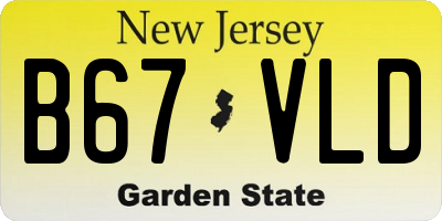 NJ license plate B67VLD