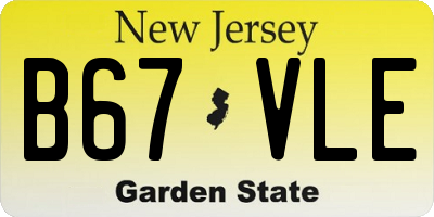 NJ license plate B67VLE