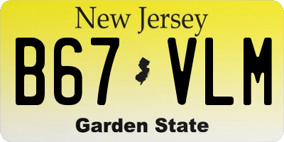 NJ license plate B67VLM