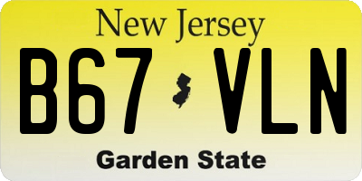 NJ license plate B67VLN
