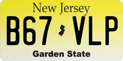 NJ license plate B67VLP