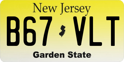 NJ license plate B67VLT