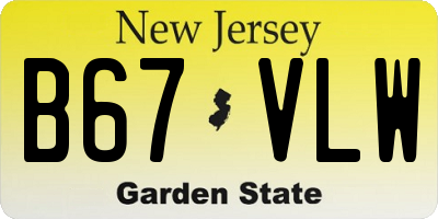 NJ license plate B67VLW