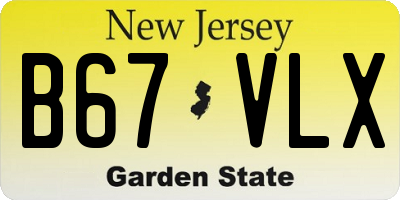 NJ license plate B67VLX